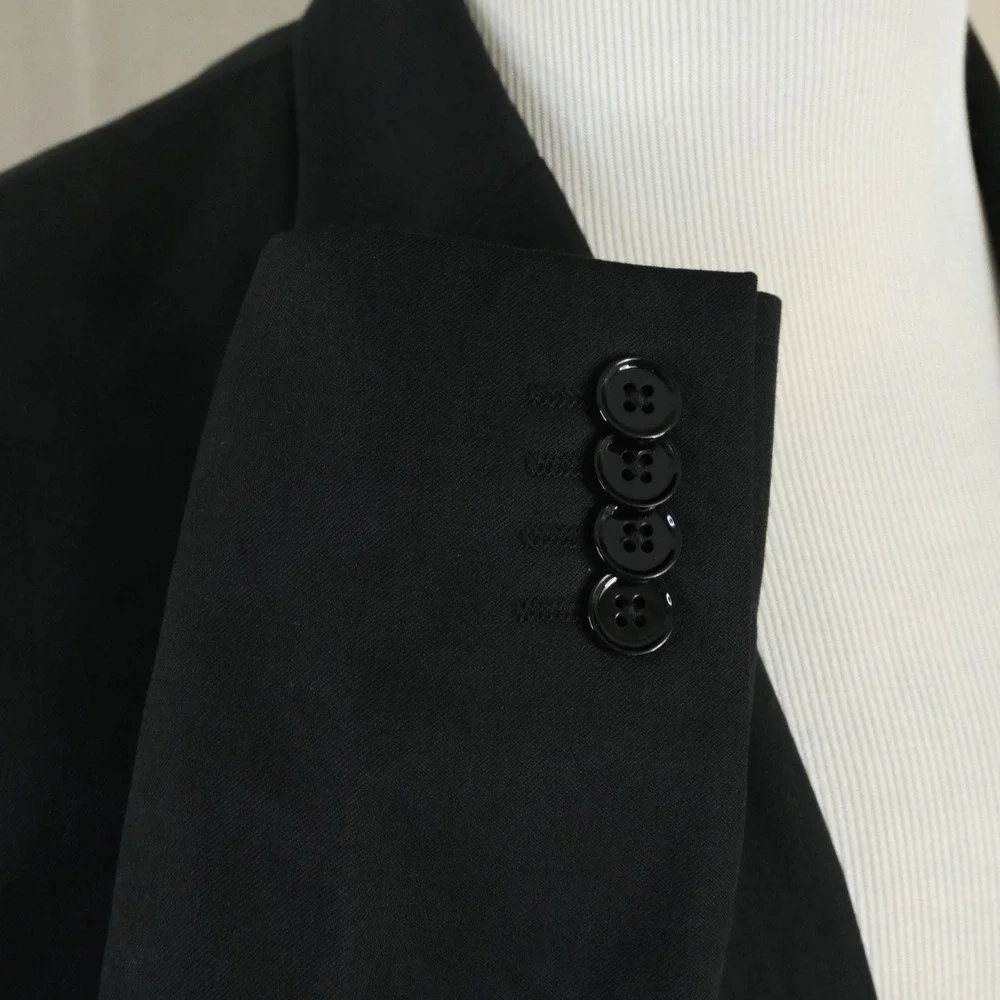 Express 40R Photographer Sport Coat Wool Blend Black Two Button Lined Vented